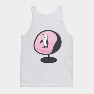 African Penguin Sitting on a Pink Egg Chair Tank Top